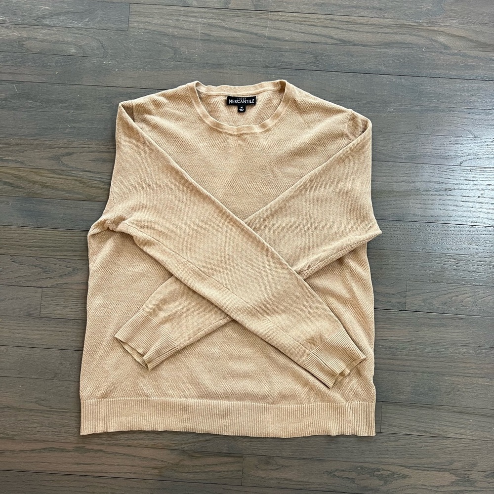 J.Crew Men’s Beige Crewneck Sweater-M
